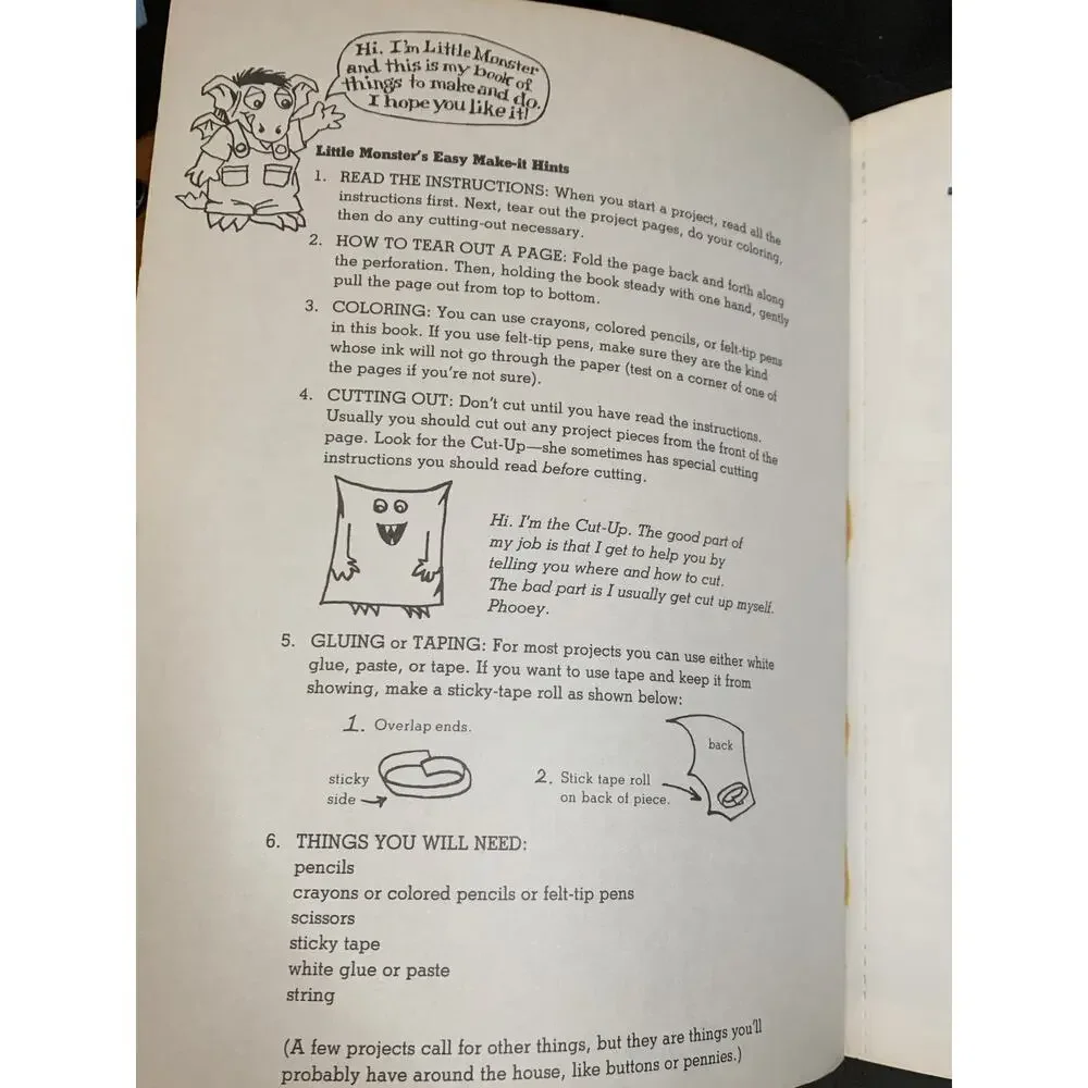 1978 Mercer Mayer Little Monster’s You-Can-Make-It Golden Activity Book